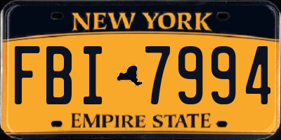 NY license plate FBI7994
