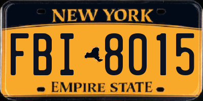 NY license plate FBI8015