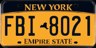 NY license plate FBI8021