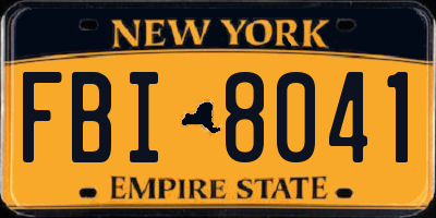 NY license plate FBI8041