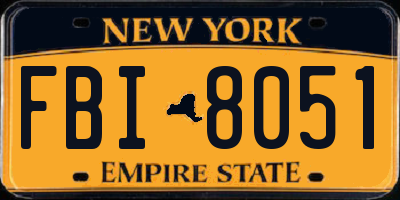 NY license plate FBI8051