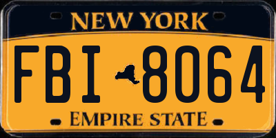 NY license plate FBI8064