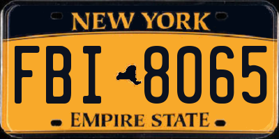 NY license plate FBI8065