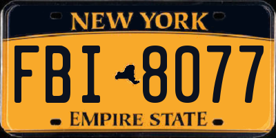 NY license plate FBI8077