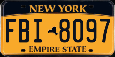 NY license plate FBI8097