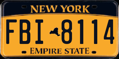 NY license plate FBI8114