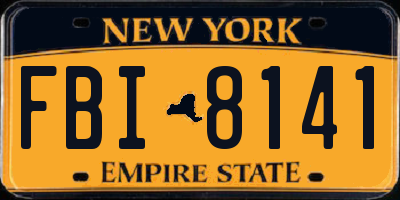 NY license plate FBI8141