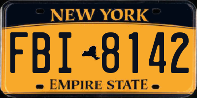 NY license plate FBI8142