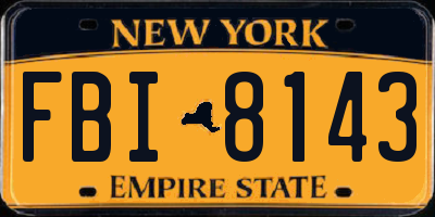 NY license plate FBI8143