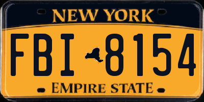 NY license plate FBI8154