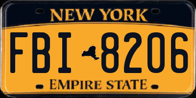 NY license plate FBI8206
