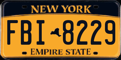 NY license plate FBI8229