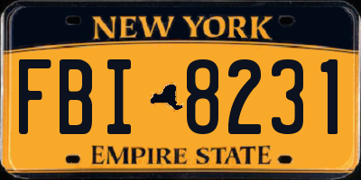 NY license plate FBI8231