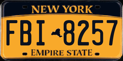NY license plate FBI8257