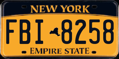 NY license plate FBI8258