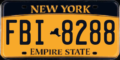 NY license plate FBI8288