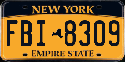 NY license plate FBI8309