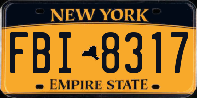 NY license plate FBI8317