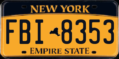 NY license plate FBI8353