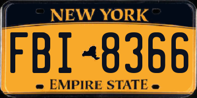 NY license plate FBI8366