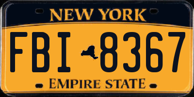 NY license plate FBI8367
