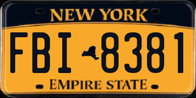 NY license plate FBI8381