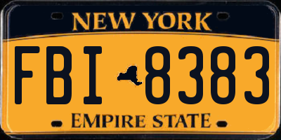NY license plate FBI8383