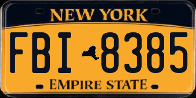 NY license plate FBI8385