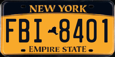 NY license plate FBI8401