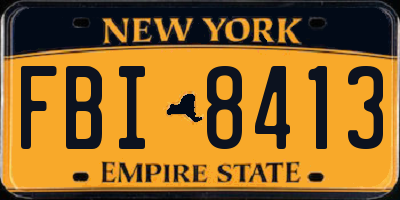 NY license plate FBI8413