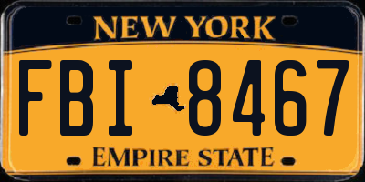 NY license plate FBI8467