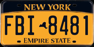 NY license plate FBI8481
