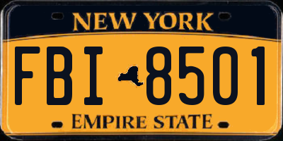 NY license plate FBI8501