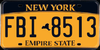 NY license plate FBI8513