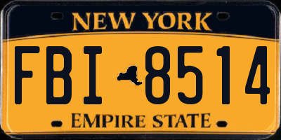 NY license plate FBI8514