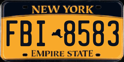 NY license plate FBI8583