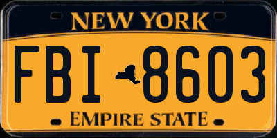 NY license plate FBI8603