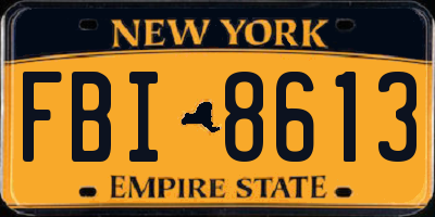NY license plate FBI8613