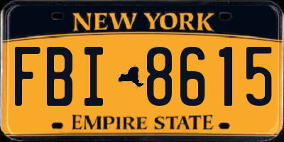 NY license plate FBI8615