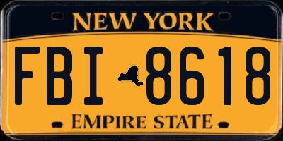NY license plate FBI8618