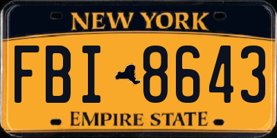 NY license plate FBI8643