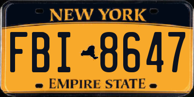 NY license plate FBI8647