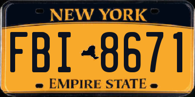 NY license plate FBI8671