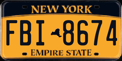NY license plate FBI8674