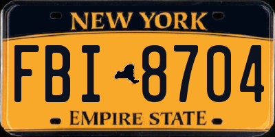 NY license plate FBI8704