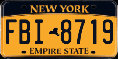 NY license plate FBI8719