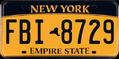 NY license plate FBI8729