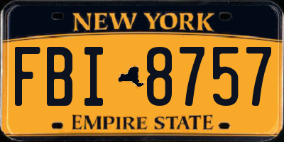 NY license plate FBI8757