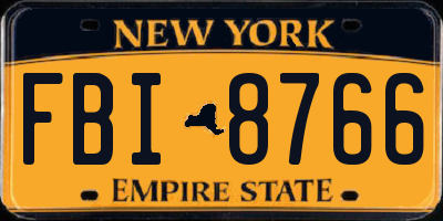 NY license plate FBI8766
