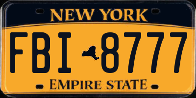 NY license plate FBI8777